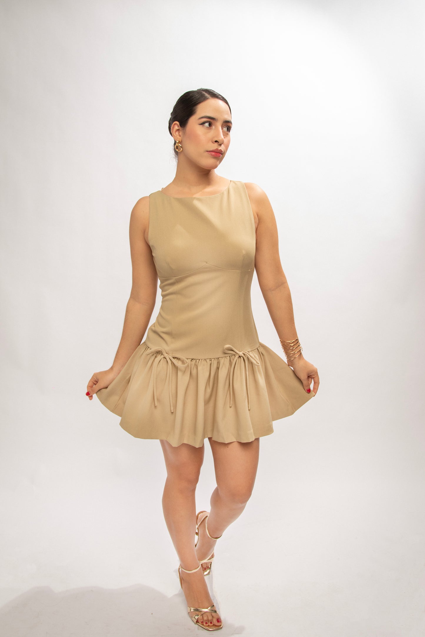 Vestido Corto Marrón